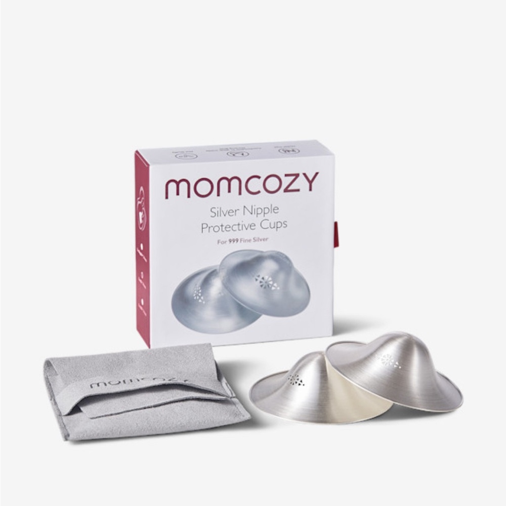 momcozy Silver Nipple Protective Cups - Metallic Silver